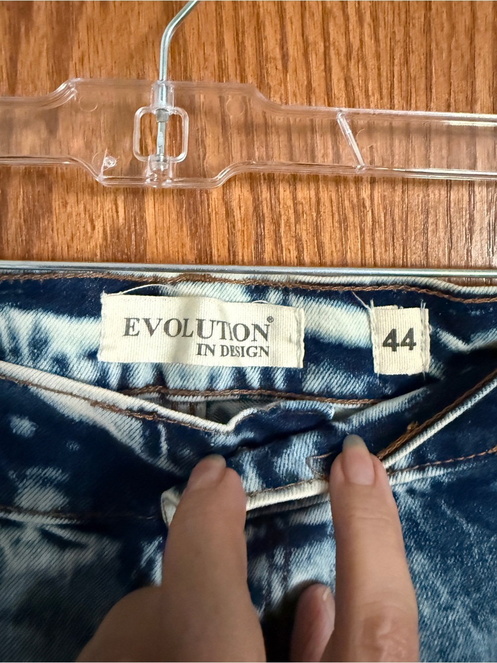 Evolution In Design Distressed Denim Jean Shorts Cotton Stretch Men's Sz 44 Y2K - Picture 4 of 10
